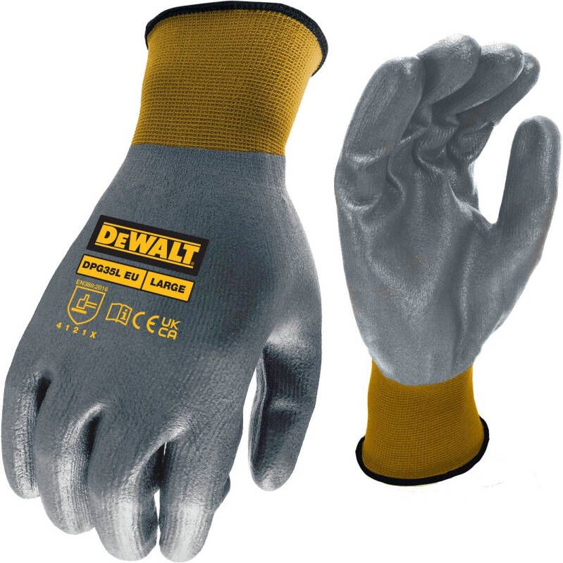 DeWalt 15GA Nitril Handschoen | Zwart Nylon | Maat L DPG35LEU