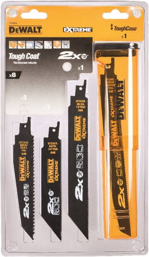 DeWalt Accessoires 8-delige set 2X BiM reciprozaagbladen (3x DT2300L-QZ 3x DT2407L-QZ 1x DT2308L-QZ 1x DT2408L-QZ) DT2443L-QZ