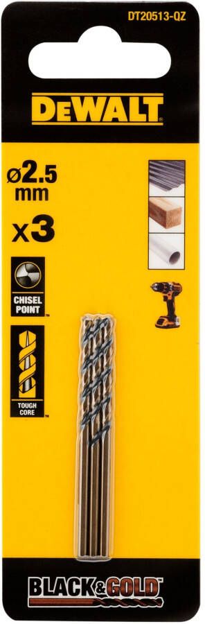 DeWalt Accessoires Black & Gold Metaalboor | 2 5 mm DT20513-QZ