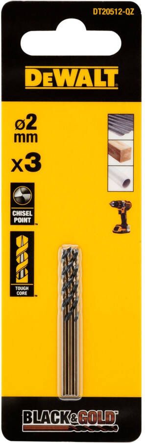 DeWalt Accessoires Black & Gold Metaalboor | 2 mm DT20512-QZ