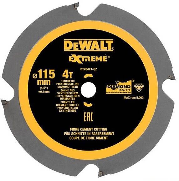 DeWalt Accessoires Cirkelzaagblad | Vezelcement | 115x10x4t DT20421-QZ