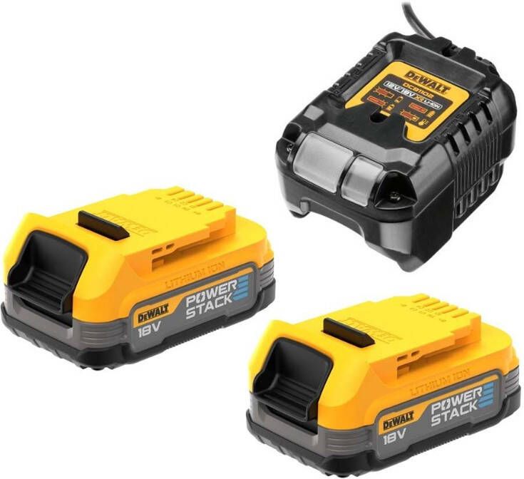 DeWalt Accessoires DCB1102E2-QW 18V XR POWERSTACK kit: DCB1102 lader | 2x Compact POWERSTACK accu DCB1102E2-QW