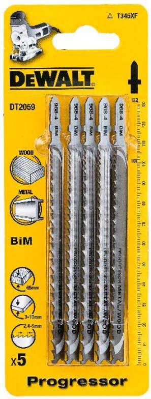 DeWalt Accessoires Decoupeerzaagblad BiM Progressor voor metaal en aluminium 3-10mm pijpen en profielen en hout