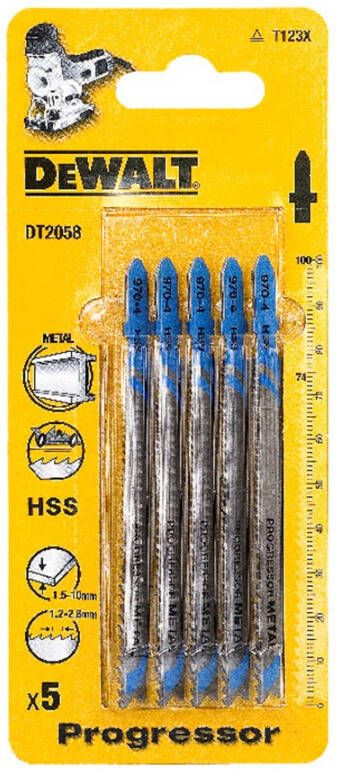 DeWalt Accessoires Decoupeerzaagblad HSS Progressor voor plaatmetaal 1 5mm-10mm pijpen profielen en aluminium 100x74x1 2-2 6mm (T123X) DT2058-QZ