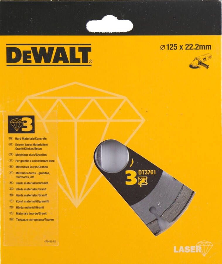 DeWalt Accessoires Diamantblad turbo gesegmenteerd voor harde materialen en graniet Ø125mm DT3761-XJ