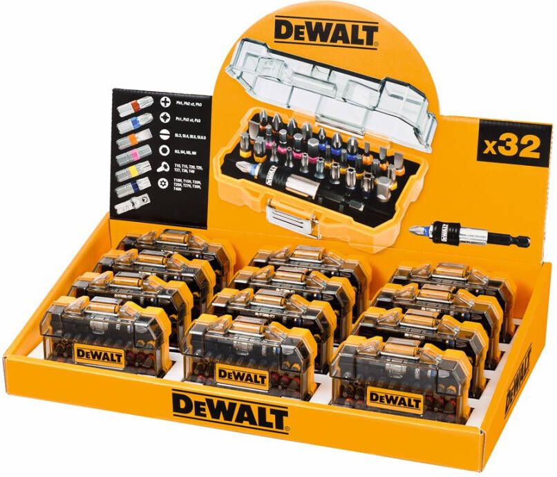 DeWalt Accessoires Display 12x 32-delige schroefbitset DT7969M-QZ