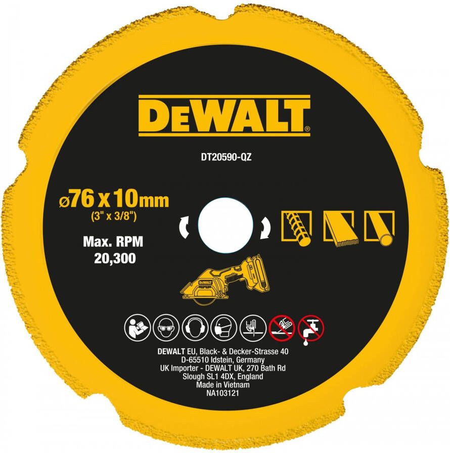 DeWalt Accessoires DT20590-QZ Diamantblad | Multimateriaal | 76 x 20 mm DT20590-QZ