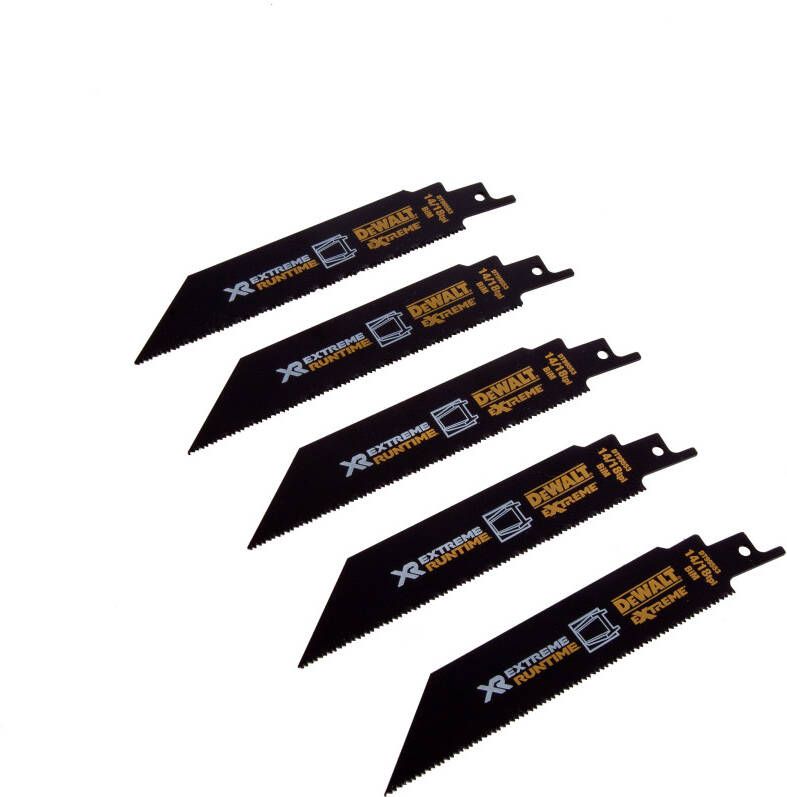 DeWalt Accessoires DT99553-QZ XR 152mm 14 18TPI Metaal Reciprozaagbladen (5 stuks) DT99553-QZ