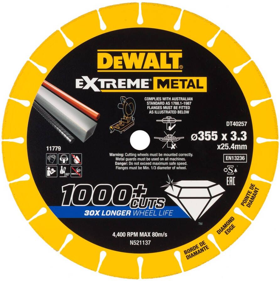DeWalt Accessoires EXTREME METAL doorslijpschijf metaal 355x25.4x3.3mm DT40257-QZ