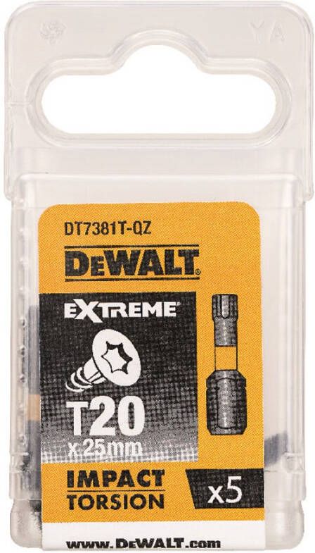 DeWalt Accessoires IMPACT Torsion 25mm Torx T20 DT7381T-QZ