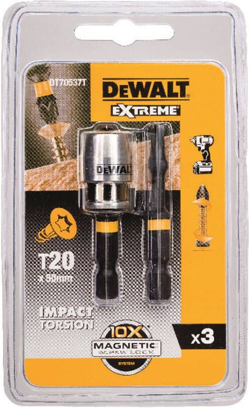 DeWalt Accessoires IMPACT Torsion 2xT20 50mm + 1"MagLock DT70537T-QZ