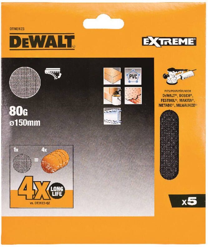 DeWalt Accessoires Mesh schuurgaas ø150mm K80 DTM3123-QZ