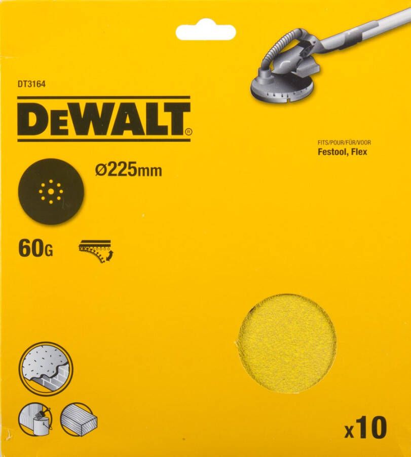 DeWalt Accessoires Schuurschijf Ø225mm Festool Flex 9 perf. K60 (10x) DT3164-QZ