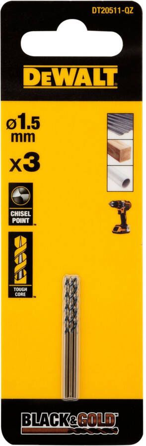 DeWalt Accessoires Black & Gold Metaalboor | 1 5 mm DT20511-QZ