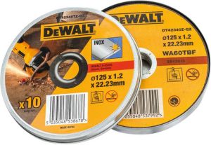 DeWalt Blik 10st Doorslijpschijf INOX 125x1 2x22 2mm DT42340TZ-QZ