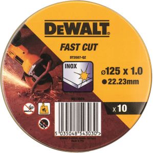 DeWalt Blik 10st Doorslijpschijf INOX 125x1x22 2mm DT3507-QZ