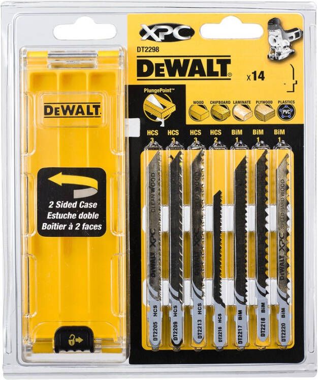 DeWalt Cassette 14-delig XPC zaagbladen voor hout (DT2205 x 3 DT2209 x 3 DT2213 x 3 DT2207 x 1 DT2216 x 1 DT2217 x 1 DT2218 x 1 DT2220 x 1) DT2298-QZ