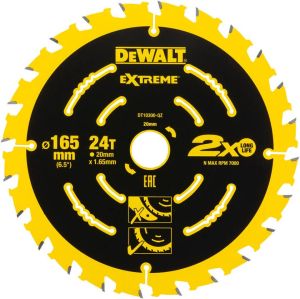 DeWalt Cirkelzaagblad 165x20x24t Standard kerf 1 65mm DT10300-QZ