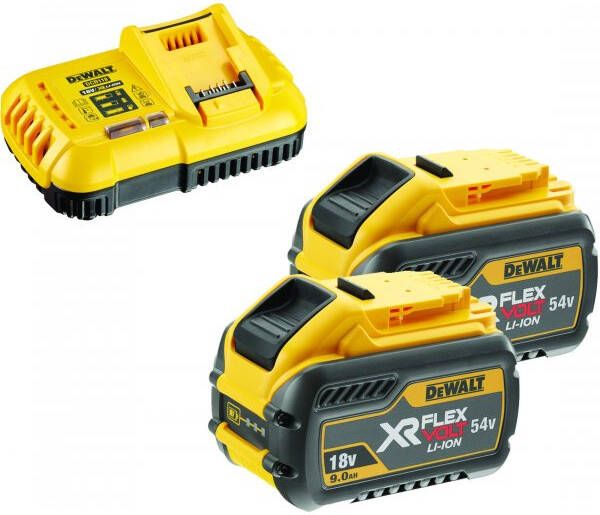 DeWalt DCB118X2-QW Starterset DCB118 snellader voor 18V en FLEXVOLT accu&apos;s + 2x Accu DCB547