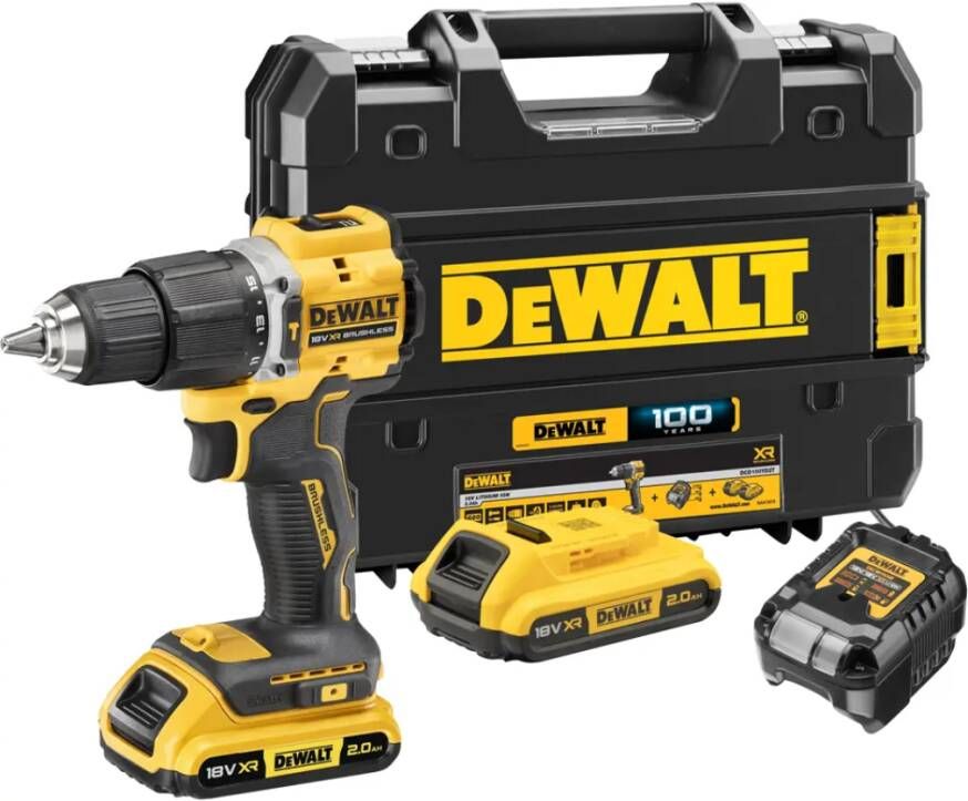 DeWalt DCD100YD2T-QW Accu klopboormachine 18V 2 0Ah Li-Ion in TSTAK koffer 100 year Special Edition