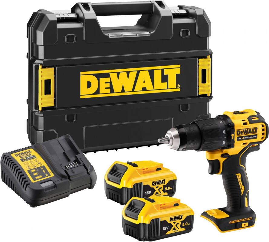 DeWalt DCD709P2T | Compacte accu klopboormachine | 18V | 2 x 5.0 Ah Li-Ion accu&apos;s | in TSTAK koffer