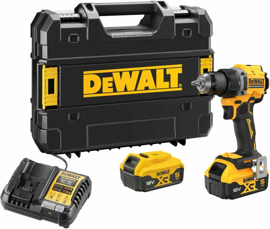 DeWalt DCD794P2T-QW 18V XR BL Accu Schroef- boormachine | in TSTAK | 2x 5.0 Ah Accu DCD794P2T-QW