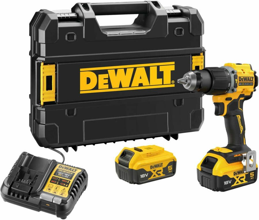 DeWalt DCD799P2T-QW 18V XR BL Accu Schroef- klopboormachine | 2x 5.0 Ah Accu DCD799P2T-QW