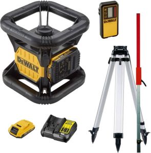 DeWalt DCE074D1R-SET 18V XR Volautomatische roterende laser (Indoor) | rode laser + statief en meetlat DCE074D1R-SET