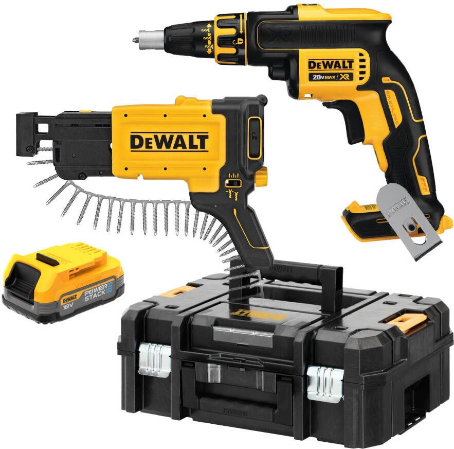 DeWalt DCF620E1K Accu Gipsplaatschroevendraaier | 1 4" | 18V XR Powerstack | in TSTAK DCF620E1K-XJ
