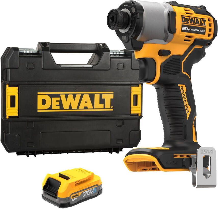 DeWalt DCF840E1T Accu Slagschroevendraaier | 1 4" | 18V XR Powerstack | in TSTAK DCF840E1T-XJ