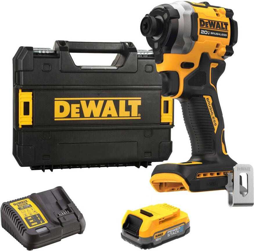 DeWalt DCF850E1T-QW 18V XR Brushless Ultra Compacte Slagschroevendraaier | 3 snelheden | 1x POWERSTACK in TSTAK DCF850E1T-QW