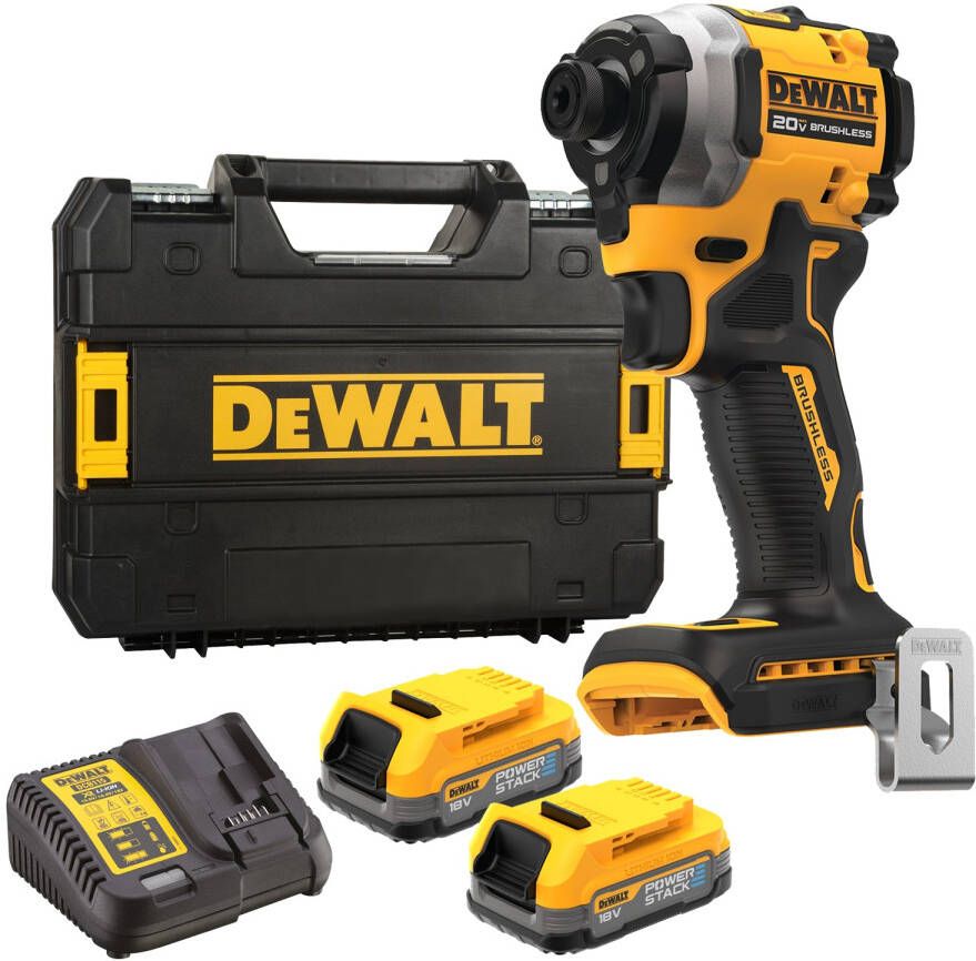 DeWalt DCF850E2T Accu Slagschroevendraaier | 18V XR Powerstack | Set | 2 x accu + lader | In TSTAK DCF850E2T-QW