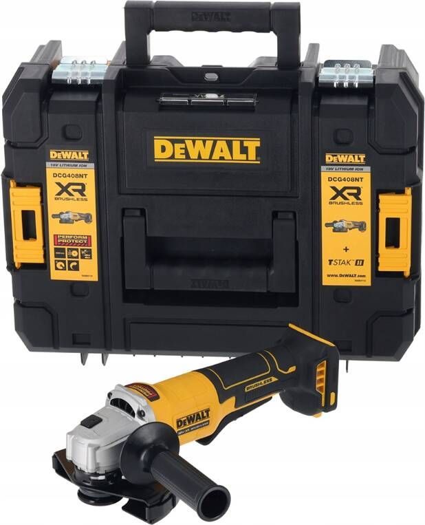 DeWalt DCG408NT-XJ 18V XR Accu Haakse Slijper | 125mm | Dodemansschakelaar | Zonder accu&apos;s en lader in TSTAK DCG408NT-XJ
