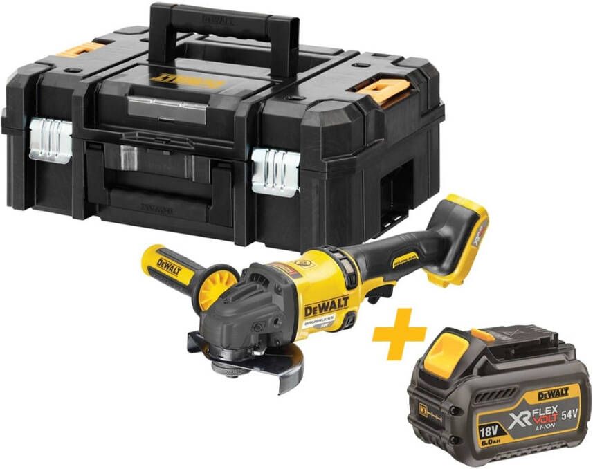 DeWalt DCG418NT-XJ XR Flexvolt accu Haakse Slijper | in TSTAK koffer inclusief DCB546-XJ XR FLEXVOLT 18V-54V 6.0Ah accu
