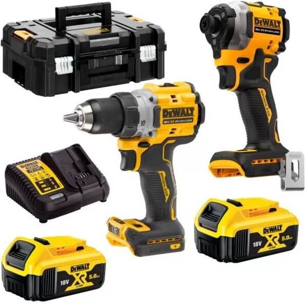 DeWalt DCK2051P2T 18V XR Brushless twin kit DCD800 + DCF850 2x 5Ah in TSTAK DCK2051P2T-QW