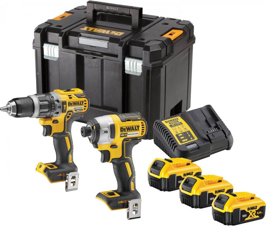 DeWalt DCK266P3T accu set | DCD796 + DCF887 in T-Stak koffer | 18v 5.0Ah Li-ion + 3e accu DCK266P3T-QW