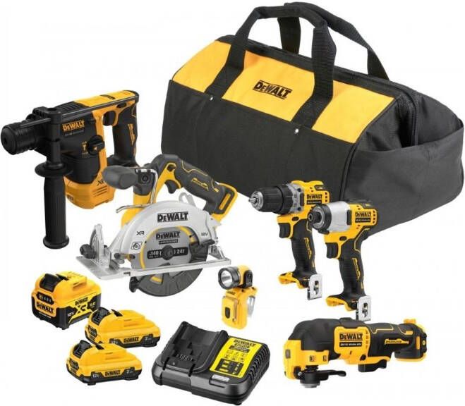 DeWalt DCK611P1D2-QW | 12V XR Brushless 6-kit voordeelset (DCD701+DCF801+DCS512+DCH072+DCS353+DCL510) DCK611P1D2-QW