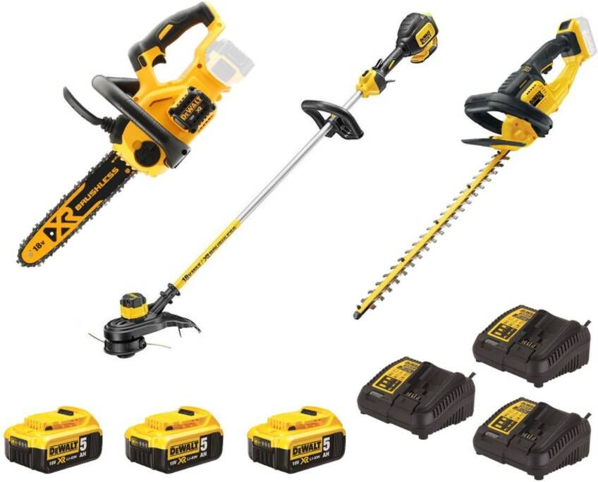 DeWalt DCM561P3SET | 3-delige SET | DCM563 + DCM565 + DCM561 | 18V | 3 x 5.0Ah Li-Ion accu&apos;s + 3 laders DCM561P3SET