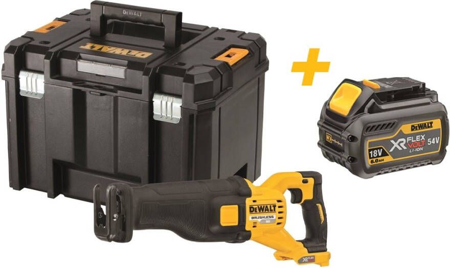 DeWalt DCS389NT | Accu Reciprozaag | XR FlexVolt | 54 Volt | Body | Inclusief DCB546-XJ XR FLEXVOLT 18V-54V 6.0Ah accu