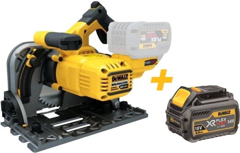 DeWalt DCS520NT-XJ XR Flexvolt Inval Cirkelzaag 165mm | in TSTAK koffer Inclusief DCB546-XJ XR FLEXVOLT 18V-54V 6.0Ah accu