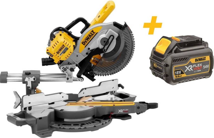 DeWalt DCS727N | Afkort- en verstekzaagmachine | FlexVolt | 54V | 250 mm | Body | Inclusief DCB546-XJ XR FLEXVOLT 18V-54V 6.0Ah accu