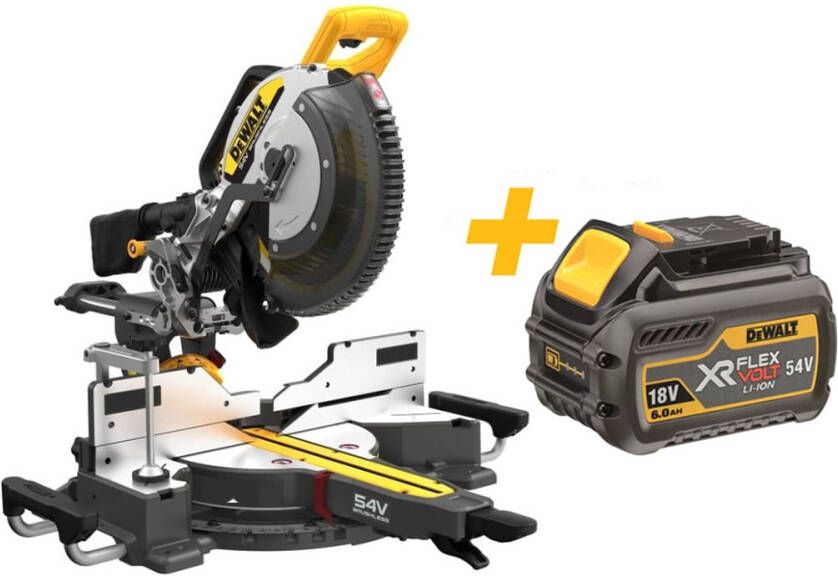DeWalt DCS781N-XJ 54V XR FLEXVOLT Afkort- verstekzaag | 305mm | Inclusief DCB546-XJ XR FLEXVOLT 18V-54V 6.0Ah accu