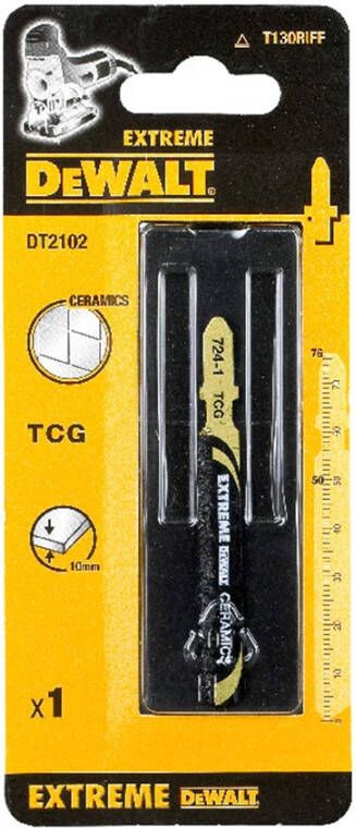 DeWalt Accessoires Decoupeerzaagblad HM-korrel keramiek klasse 1 fiberglas en kunststof < 10mm lengte 76mm(T130RIFF) DT2102-QZ