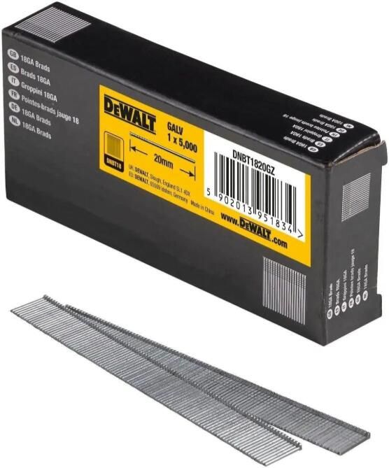 DeWalt Accessoires Brads 1.25-20mm 18 Gauge Gegalvaniseerd 5000 stuks DNBT1820GZ