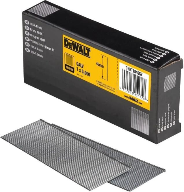 DeWalt Accessoires Brads 1.25-45mm 18 Gauge Gegalvaniseerd 5000 stuks DNBT1845GZ