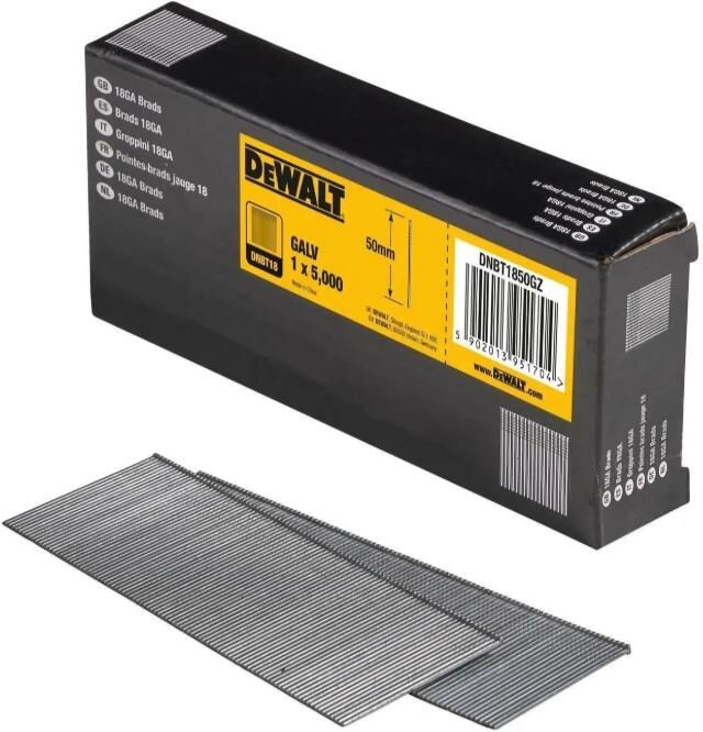 DeWalt Accessoires Brads 1.25-50mm 18 Gauge Gegalvaniseerd 5000 stuks DNBT1850GZ