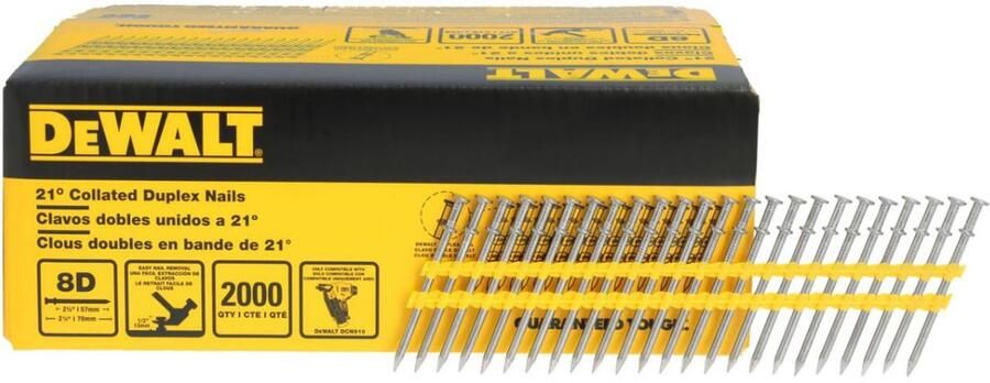 DeWalt Accessoires DN275-XJ Spijkers Duplex 21° plastiekgebonden 57 70x3 3mm (8D) 2000stuks DN275-XJ