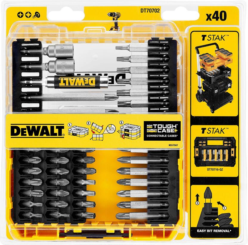DeWalt Accessoires DT70702-QZ | 40-delig bitset in cassette DT70702-QZ