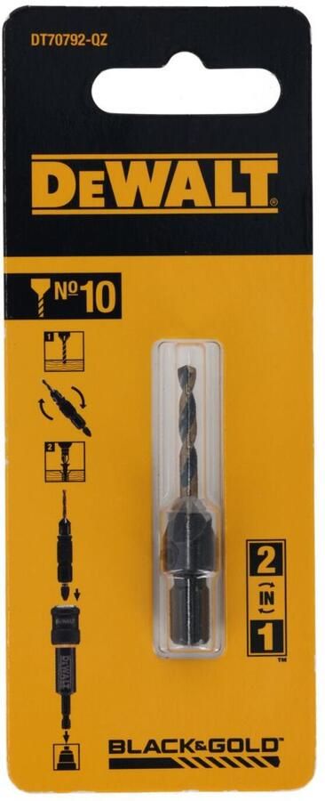 DeWalt Accessoires DT70792-QZ Flip&Drive Voorboor en verzinkboor nr 10 met 4 snijkanten voor 5mm schroeven DT70792-QZ