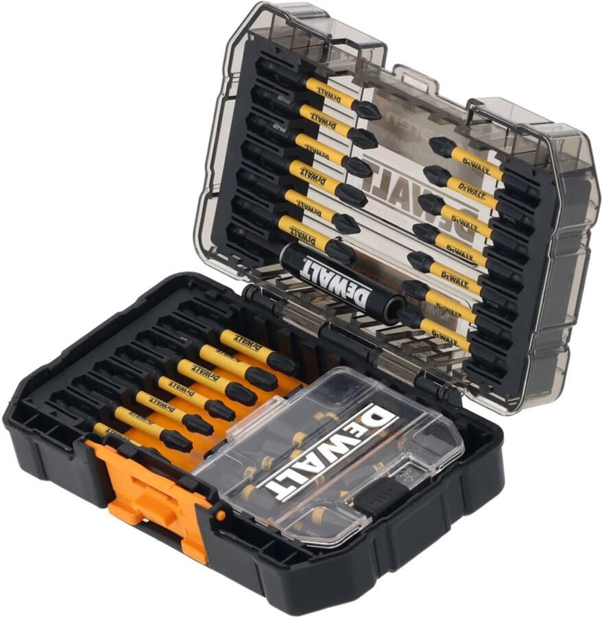 DeWalt Accessoires DT70908T-QZ Schroefbitset FLEXTORQ McLaren + magnetische aluminium bithouder 57-delig in TOUGH CASE DT70908T-QZ